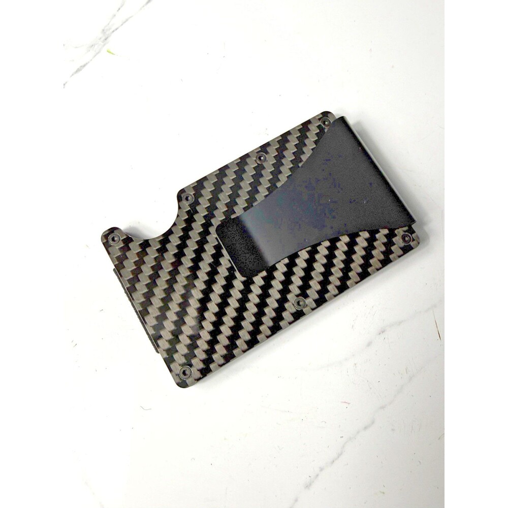 Mens RFID Blocking Slim Money Clip Carbon Fiber Wallet ID Credit Card Holder New